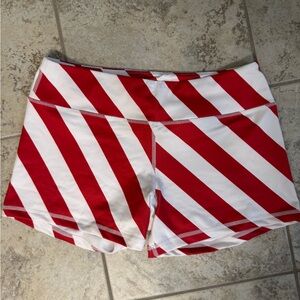 Born Primitive Red and White Striped Athletic Shorts